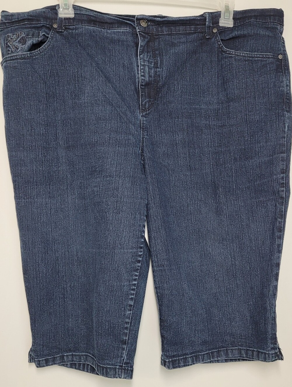 Gloria Vanderbilt Dark Blue Denim Peddle Pushers 22W Excel. Condition